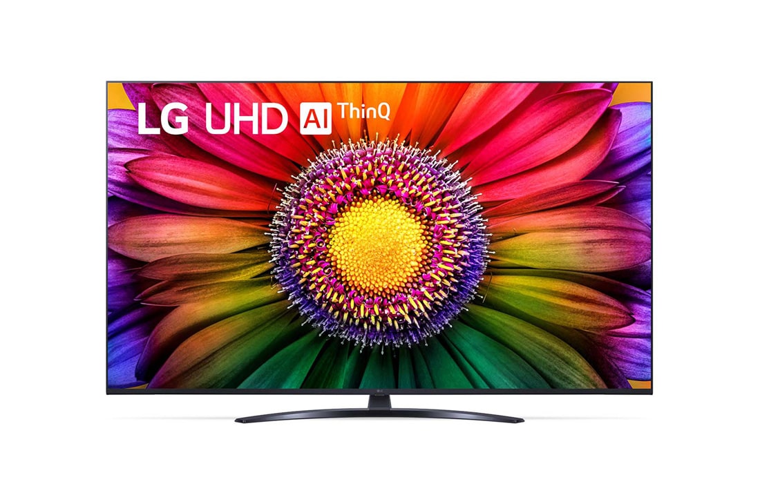 LG Телевізор LG UHD UR81 | 65 дюймів | 4K | 2023, Вид спереду телевізора LG UHD, 65UR81006LJ