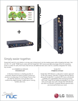 One Page • Simply Easier Together: Simply NUC and LG Team up for Meeting & Collaboration Solutions