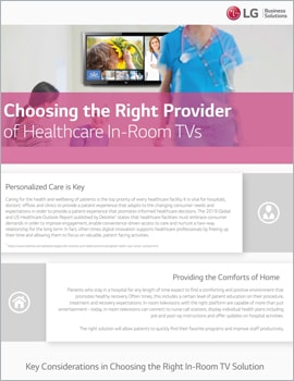 Brochure Choosing the Right Provider of Healthcare In-Room TVs