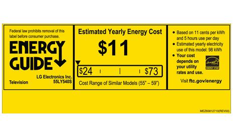 <span>55LY540S Energy Guide</span>
