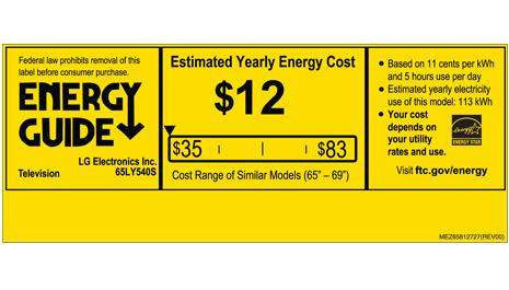 <span>65LY540S Energy Guide</span>