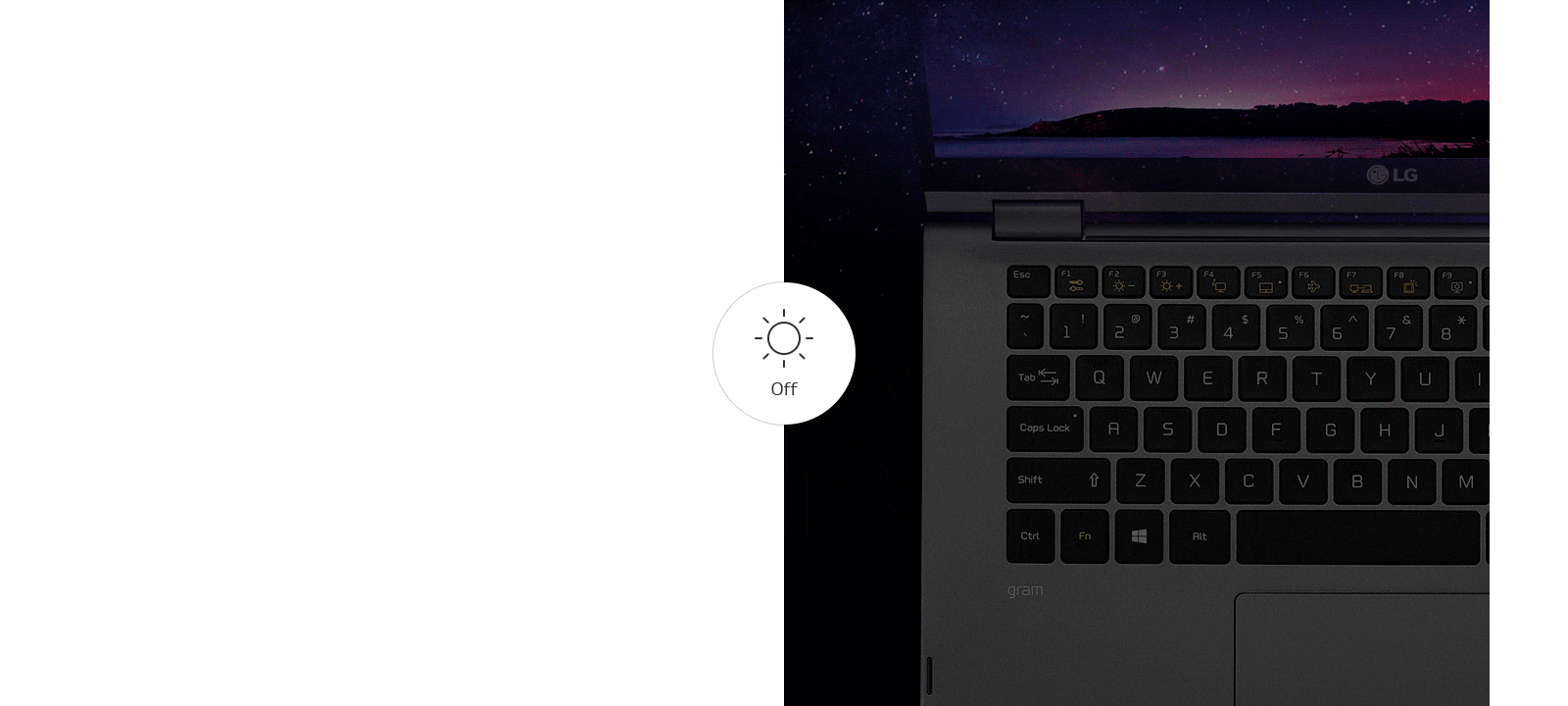 image of illuminating keyboard