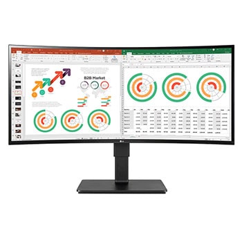 34” IPS QHD UltraWide™ Curved Monitor (3440x1440) with 21:9 Aspect Ratio, HDR10, sRGB 99% Color Gamut, Dual Controller & MaxxAudio®1