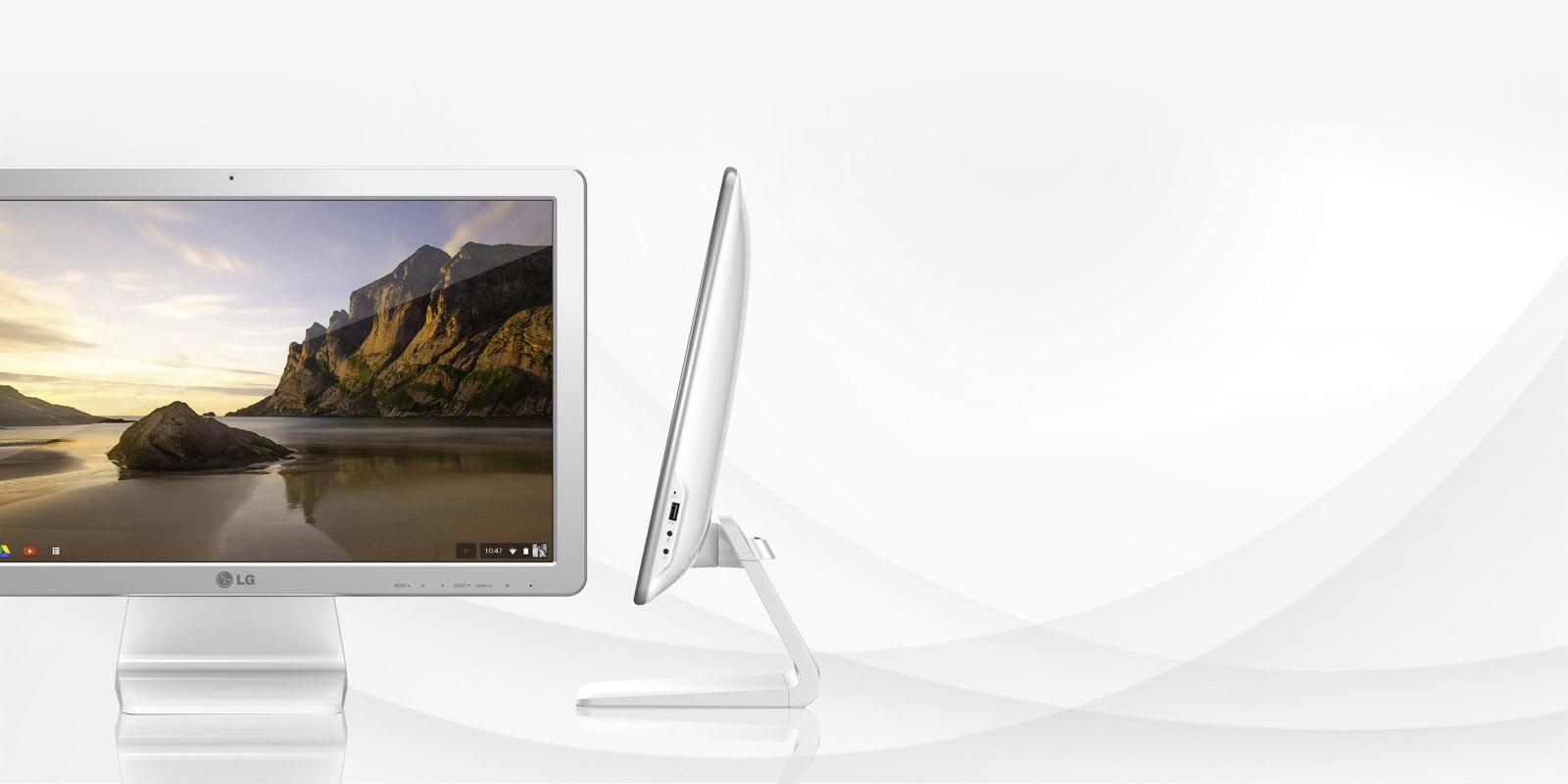 The LG Chromebase uses the speed, simplicity and security of Chrome OS to power an all-in-one device with a 21.5-inch widescreen display.
