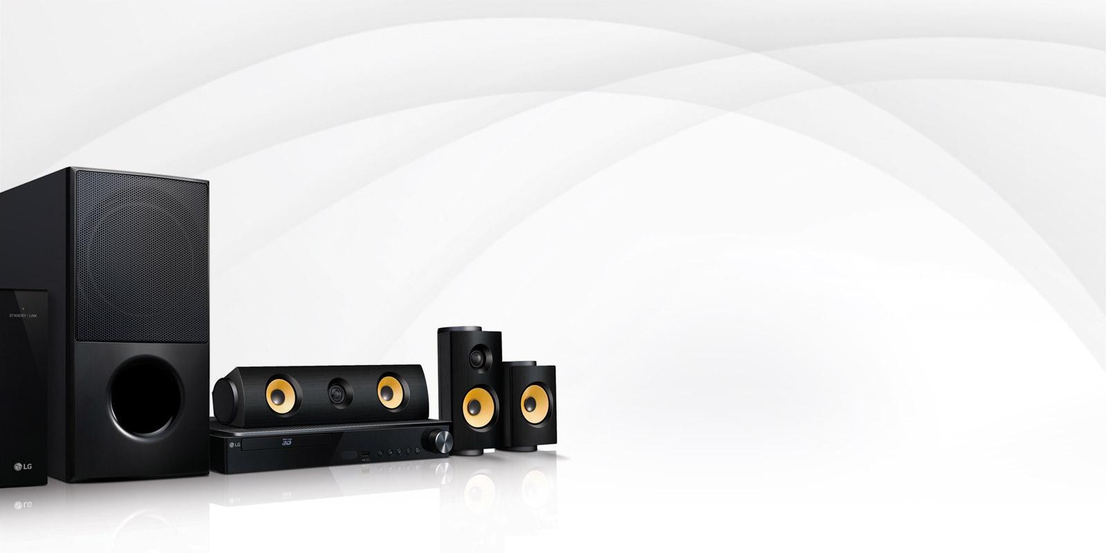 Front view of an LG home theater system.
