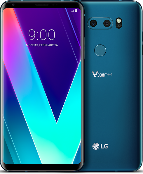 Front and back of the LG V30S ThinQ device