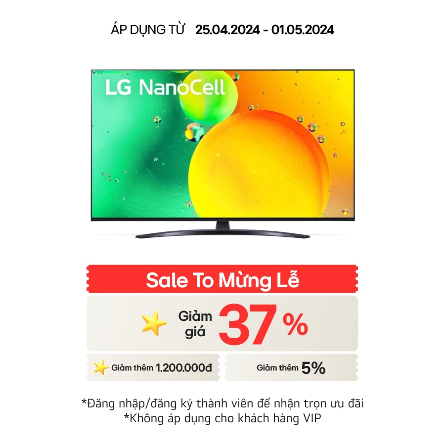 LG Tivi LG Nanocell NANO76 55 inch 4K Smart TV | 55NANO76, 55NANO76SQA