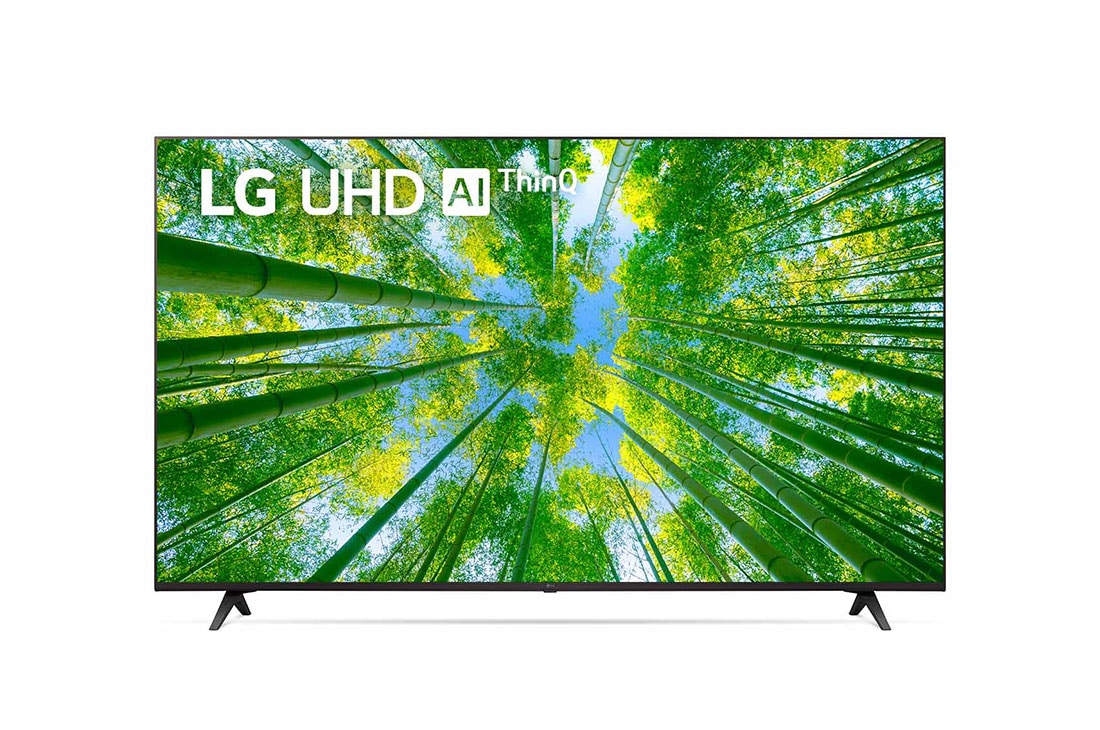 LG Tivi LG UHD UQ8000 65 inch 4K Smart TV | 65UQ8000, Hình ảnh mặt trước của TV LG UHD với hình ảnh bên trong và logo sản phẩm trên, 65UQ8000PSC