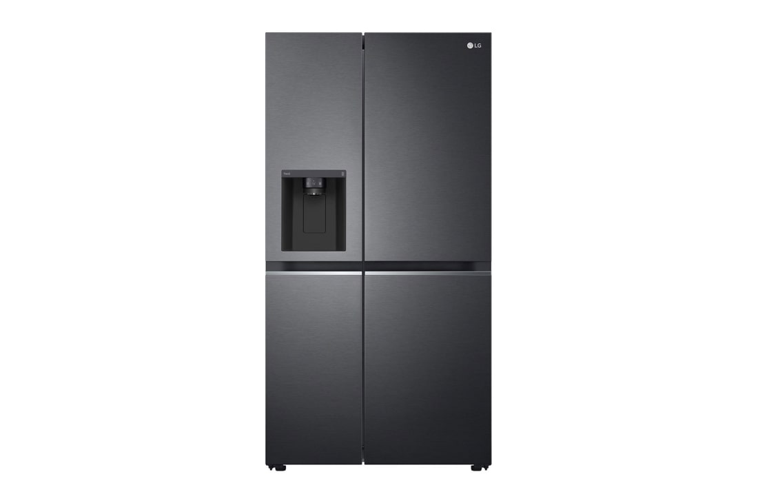 LG Tủ lạnh LG Side by side Smart Inverter™ với công nghệ DoorCooling+™ và ngăn lấy nước ngoài 635L màu đen GR-D257WB, hình phía trước, GR-D257WB