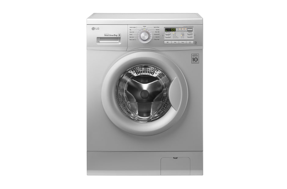 LG 6kg Silver Front Load Washing Machine, F10B8NDP25