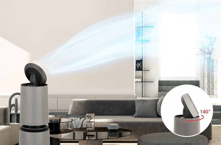 It shows that the wind from the product extends far away