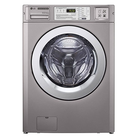 LG Giant Washer, a silver front-load washing machine.