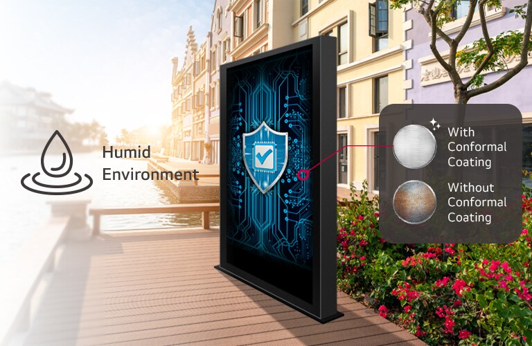 The XF3ES has Conformal Coating on its power board to protect the display, even in humid environment.