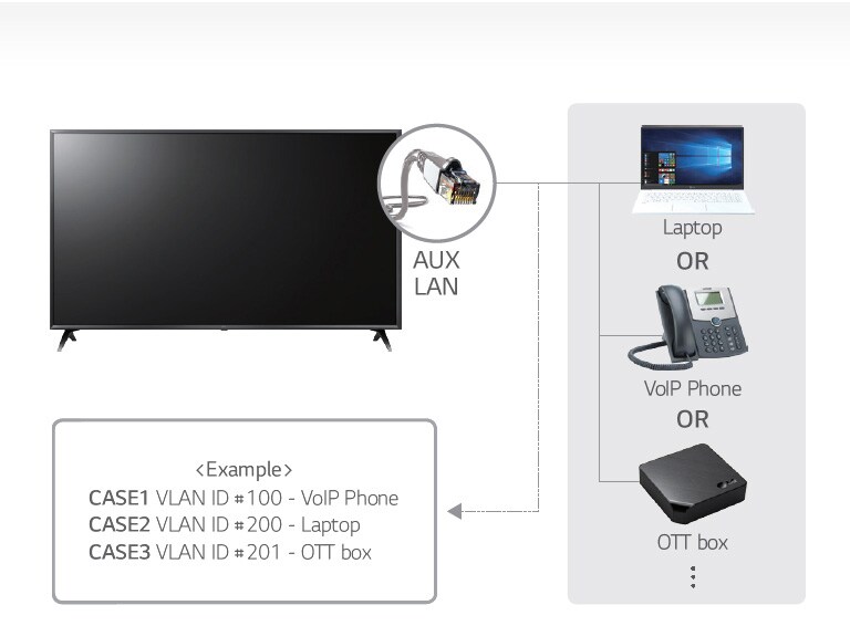 LAN out with VLAN (Virtual LAN) ID2