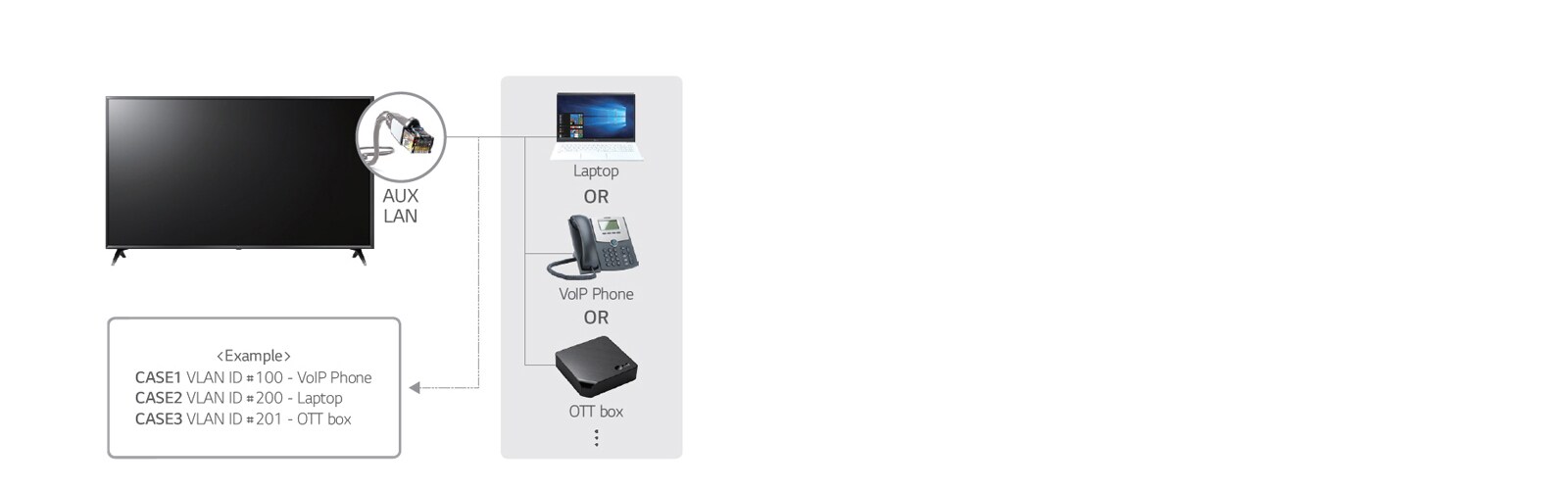 LAN out with VLAN (Virtual LAN) ID1