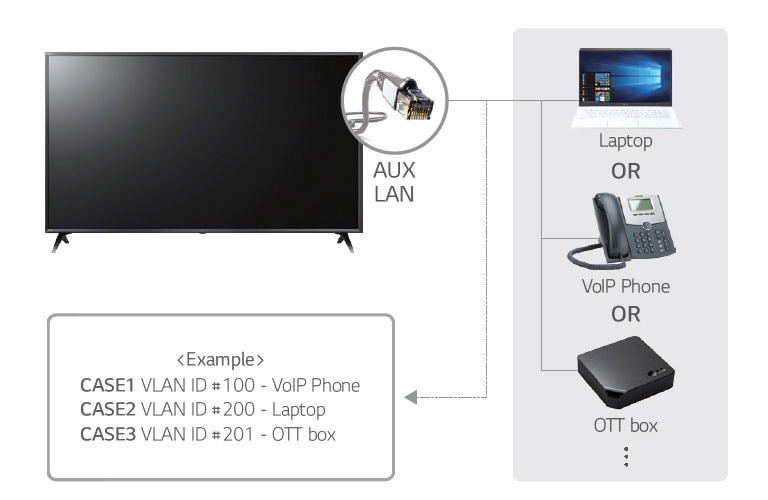 LAN out with VLAN (Virtual LAN) ID2
