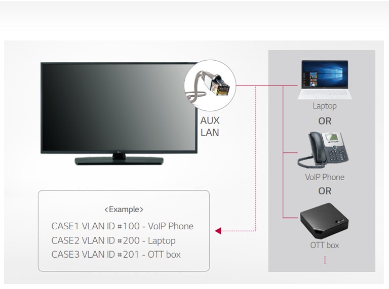 LAN out with VLAN (Virtual LAN) ID2
