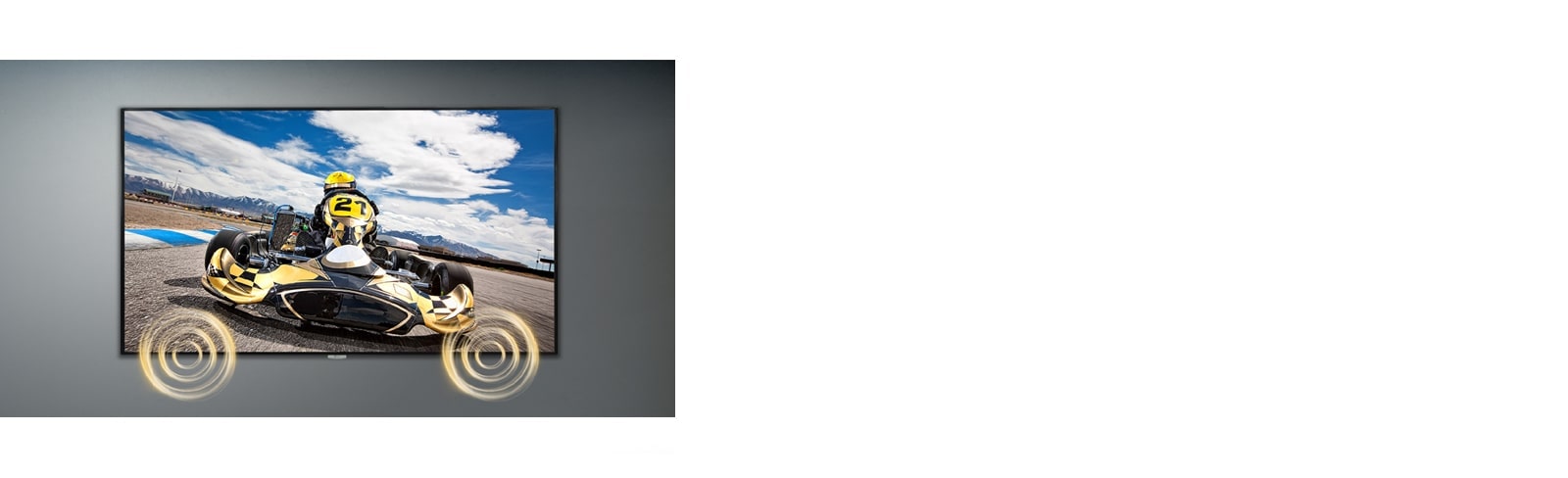 One signage on the wall has the built-in speaker which making the sound rich.