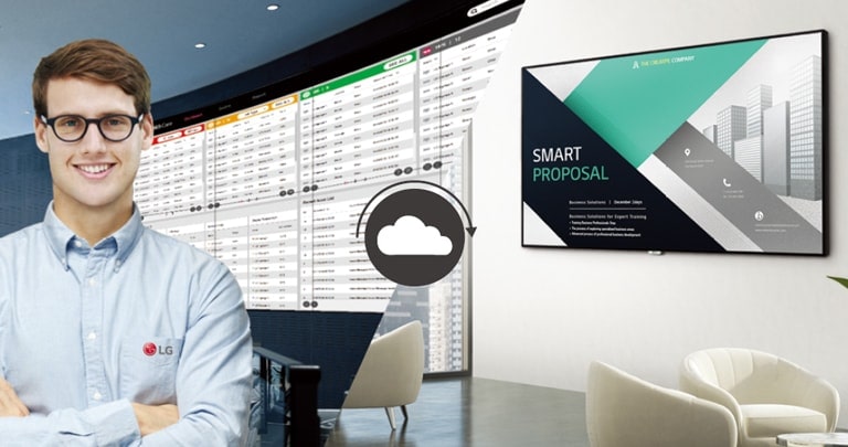 The LG employee is remotely monitoring the UM3DG-H series installed in a different place. 