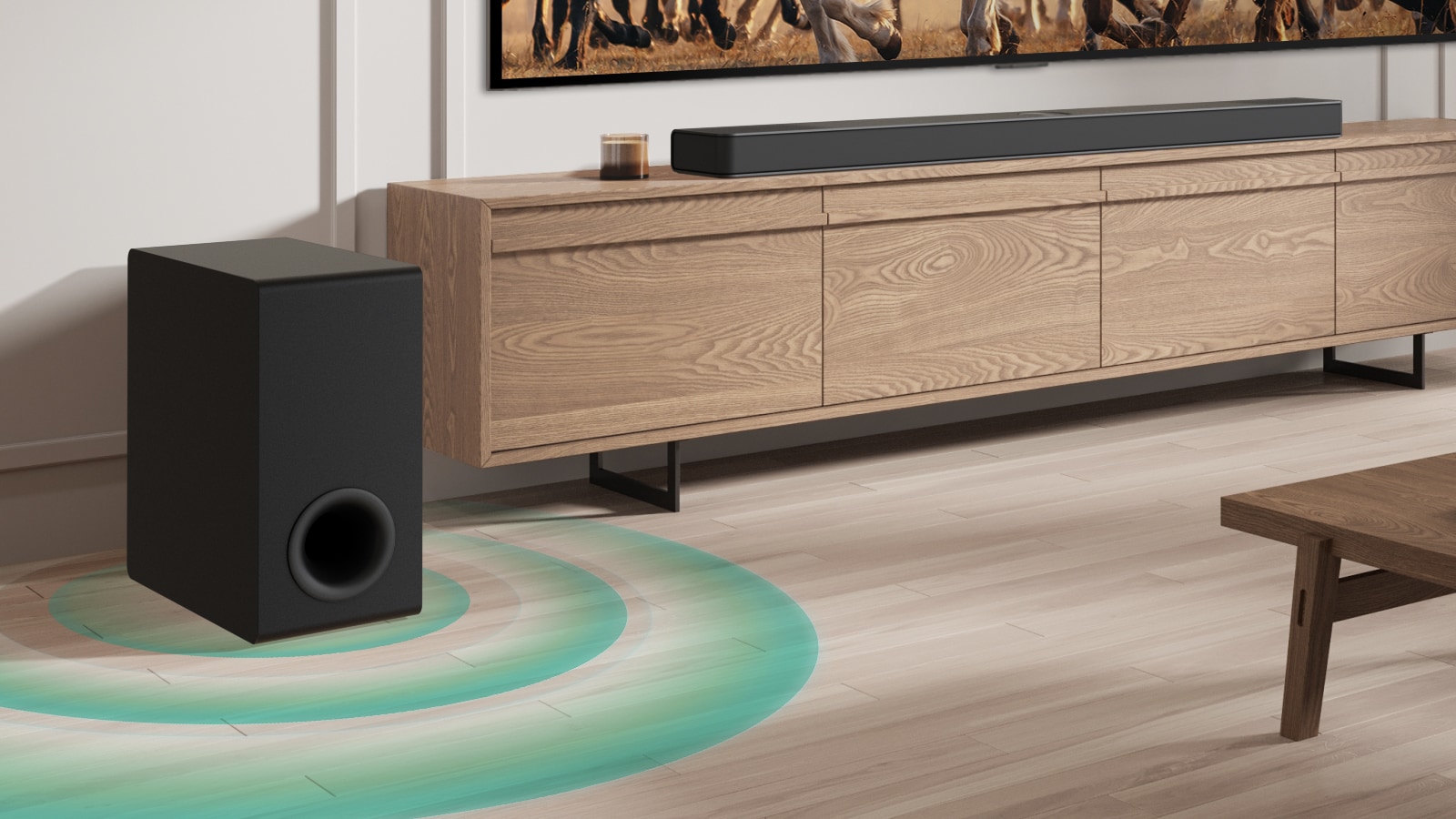 *Screen images simulated. **Improved low-frequency performance is based on comparison with the previous model, S95AR (29.5Hz).