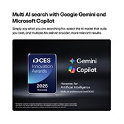 LG 65 inch LG OLED evo AI C6 4K Smart TV 2026, The 2026 CES Innovation Awards Honoree badge in the Artificial Intelligence category recognizes Multi-AI search with Google Gemini and Microsoft Copilot., OLED65C66LA, thumbnail 6