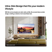 LG 65 inch LG OLED evo AI C6 4K Smart TV 2026, LG OLED evo AI C6 is wall-mounted in a styled living space, featuring an ultra-slim design with narrow bezels, and it displays a riverside cityscape at sunset on screen. , OLED65C66LA, thumbnail 10