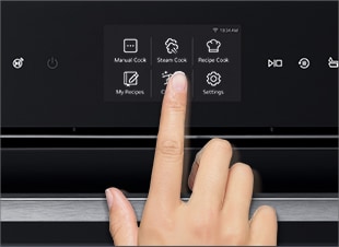 Immagine di un dito che tocca il tasto EasyClean.