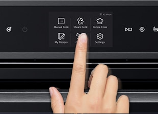 Image of touching Easy Clean button with finger.