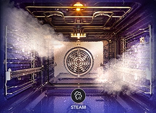 This is an image of steam being sprayed from inside the oven.