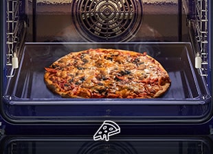 This is an image of pizza baked in an oven.