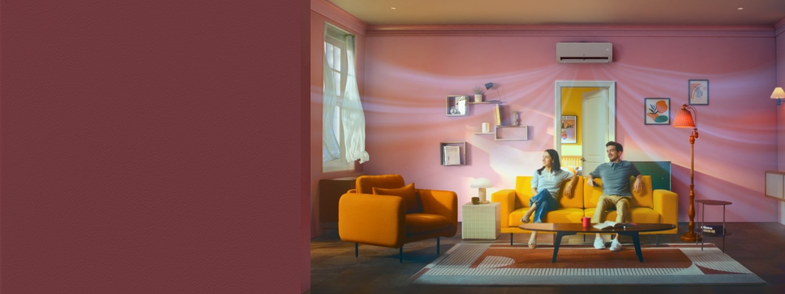 Couples in narrow houses with old air conditioners are uncomfortable. When it is changed to an LG DUALCOOL air conditioner, the house expands and they are satisfied.