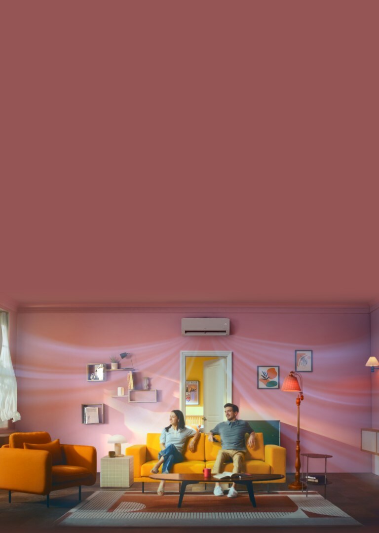 Couples in narrow houses with old air conditioners are uncomfortable. When it is changed to an LG DUALCOOL air conditioner, the house expands and they are satisfied.
