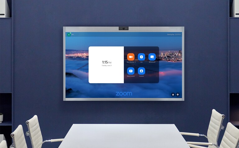 The Zoom dedicated features are being shown on the main menu of LG One:Quick Works.