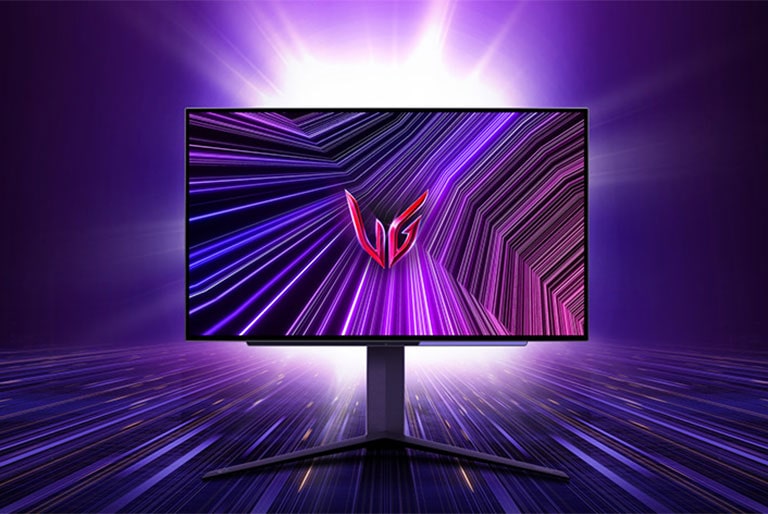 Product image of UltraGear OLED 27GS95QE gaming monitor.	
