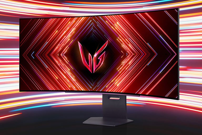 Product image of UltraGear OLED 45GS95QE gaming monitor.	