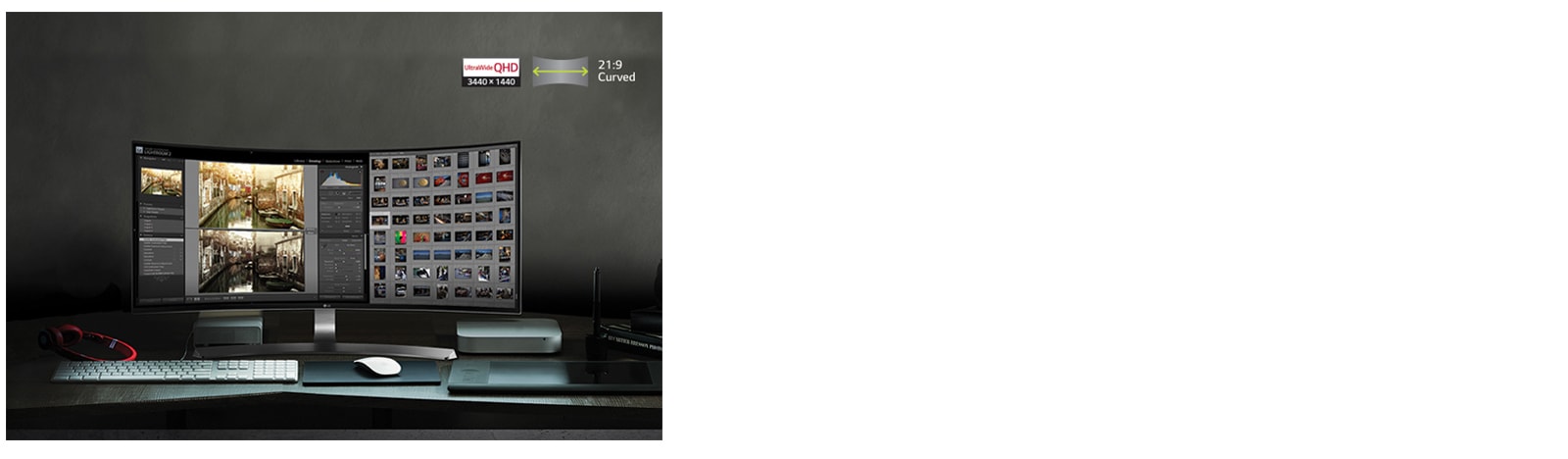 21:9 Curved UltraWide™ QHD on IPS Display1