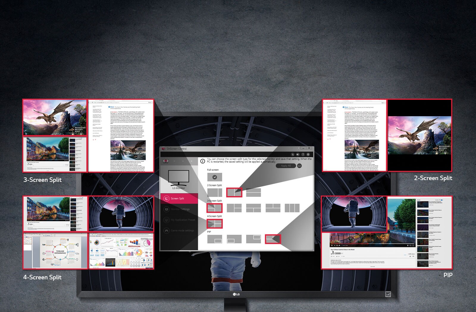Various Types of Screen Split Options1