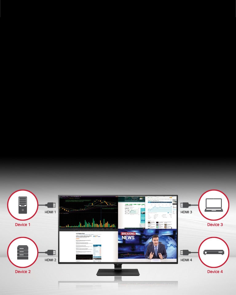 Powerful Muti-Tasking with 4 PBP x 4 HDMI<br>2