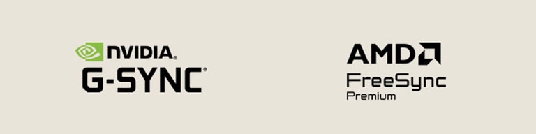 Logos of NVIDIA G-SYNC and AMD FreeSync Premium, highlighting the LG UltraGear 27G440A monitor’s compatibility with both adaptive sync technologies for smoother, tear-free gaming.