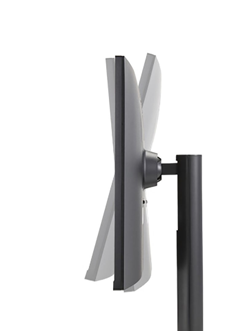 The monitor offering tilt adjustment.	