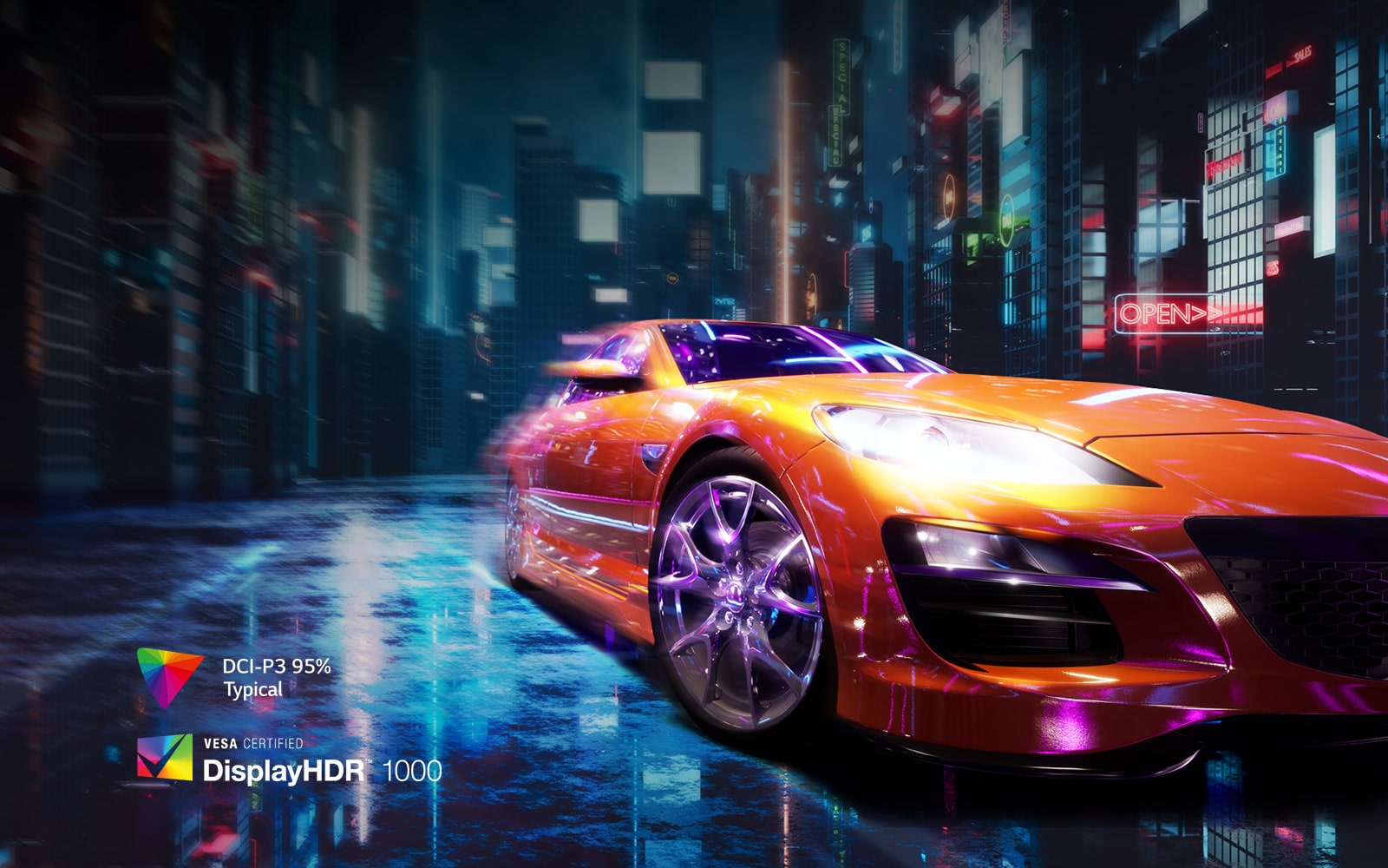 49GR85DC supports VESA DisplayHDR™ 1000 with wide-range brightness and contrast.