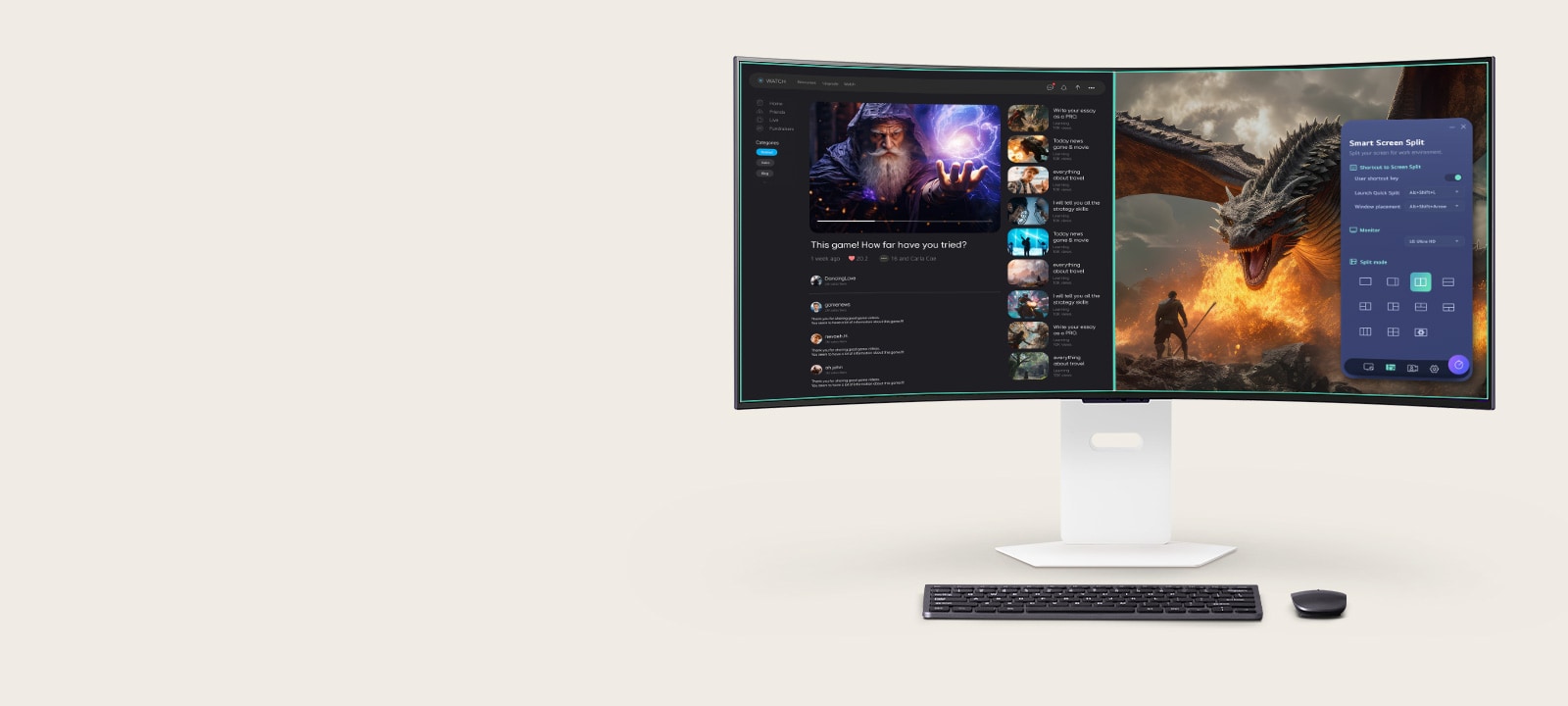 This animated video shows how the LG Switch app optimizes the monitor for both gaming and everyday life.