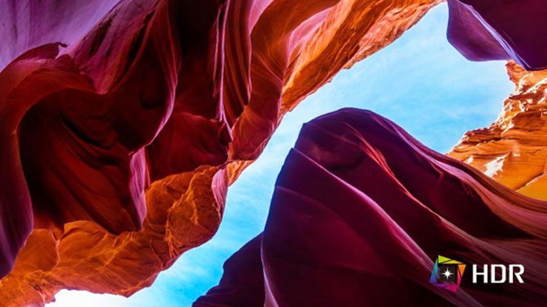 HDR supporting specific levels of color and brightness, based on the sRGB 99% color gamut with dramatic colors of the content.	