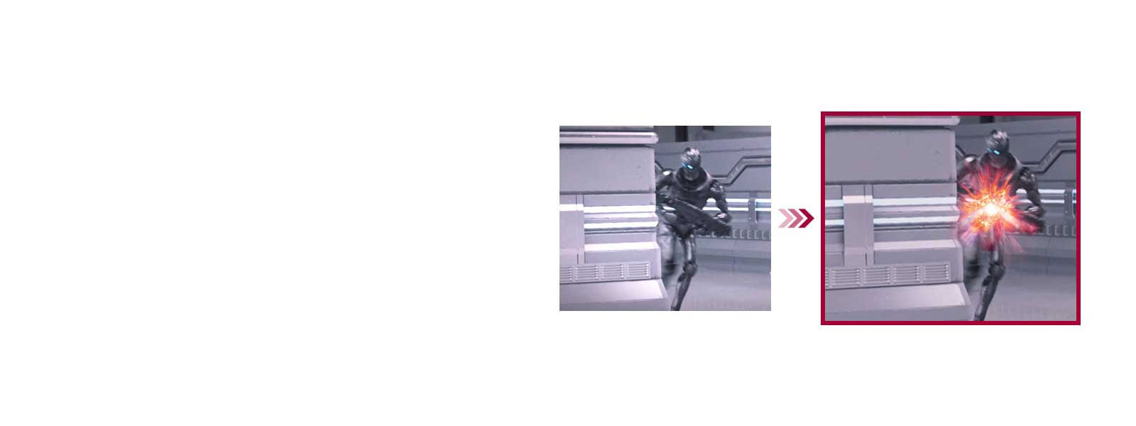 A Comparison of Two Gaming Scenes between Conventional Mode, and Dynamic Action Sync Mode with The Reduced Input Lag