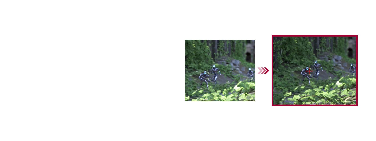 A Comparison of Two Gaming Scenes Between Conventional Mode and Crosshair Mode Which Helps For Better Aiming