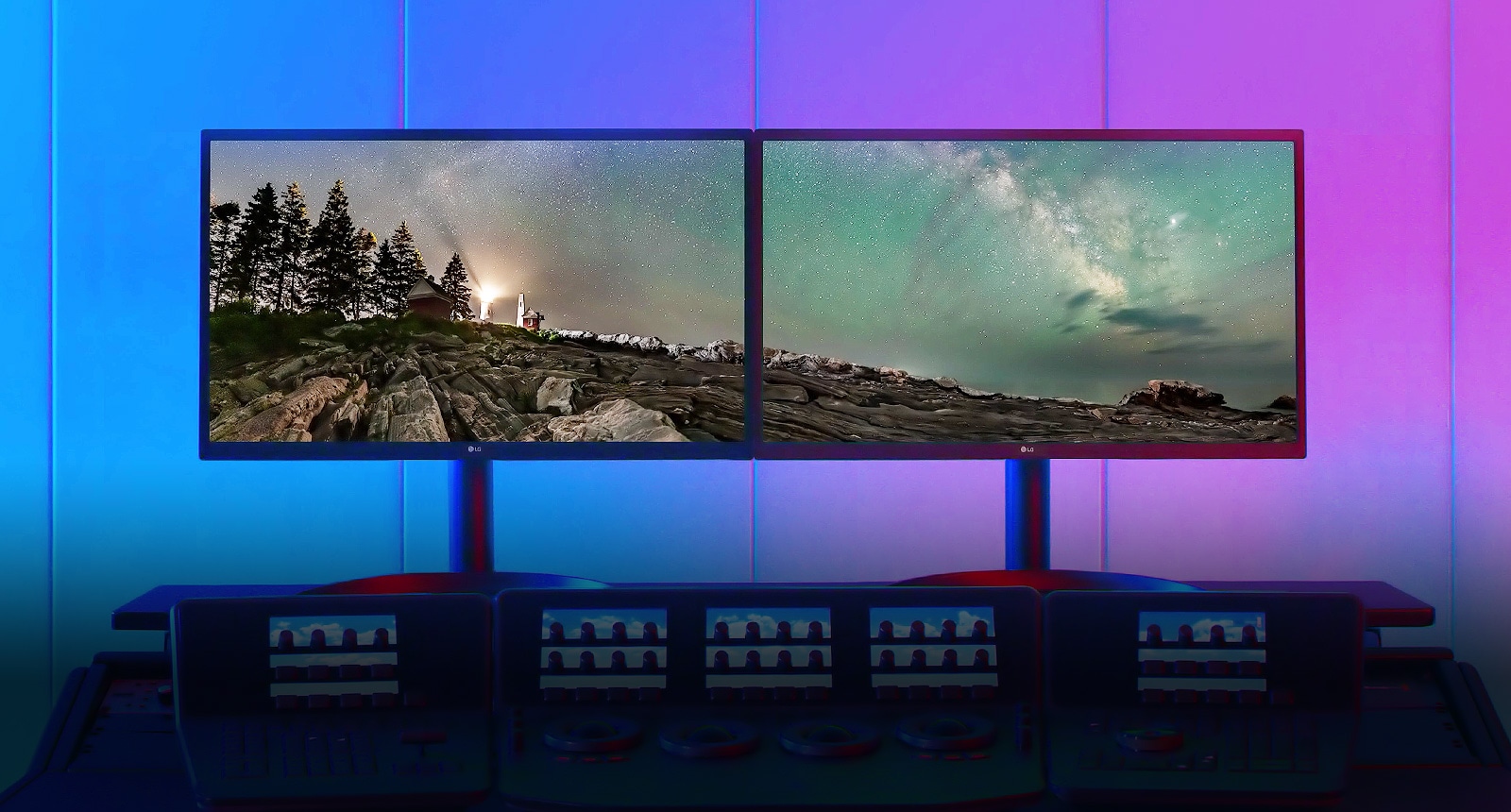 Accurate Contrast and Colours for Professionals in LG OLED Display.