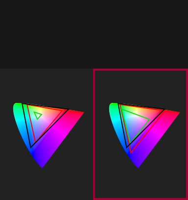 Color Coverage (DCI / CIE1976).