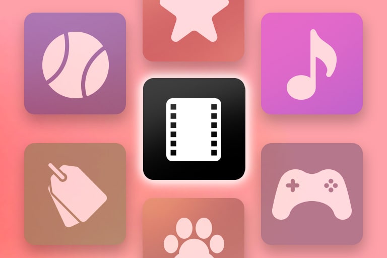 App icons in a red box, top right number 2