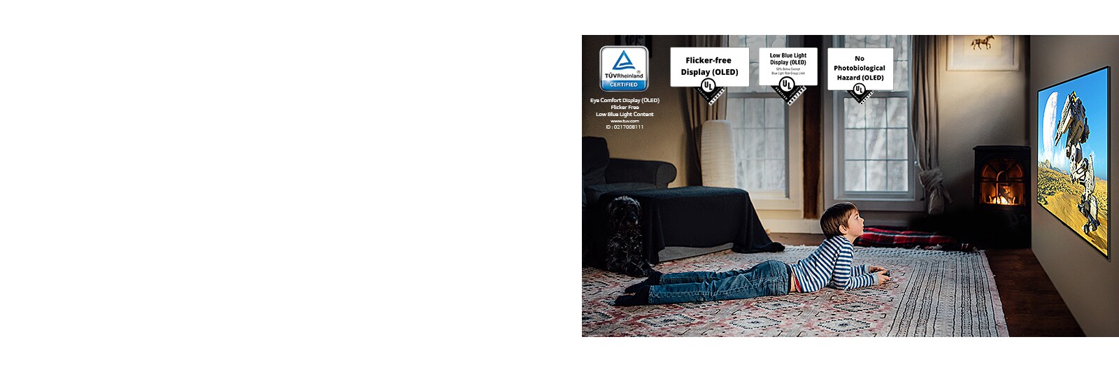 Child sitting on the floor, holding a joystick and playing a game on a TV screen