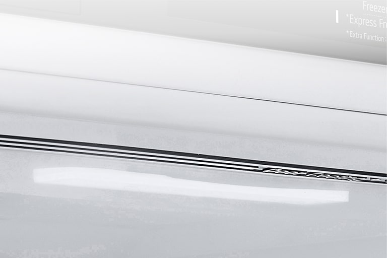 Close-up of soft LED lighting, effectively distributing light throughout the refrigerator and making it easy on the eyes.